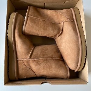 UGG Women's Classic Short II Chestnut Suede Boots Size 8 New In Box Shearling